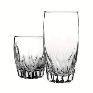 Mainstays 12 Piece Radiant Drinking Glasses Set, 16 oz & 12 oz Clear Glasses